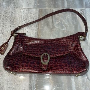 Reddish Brown 🐊 with leather accents shoulder bag